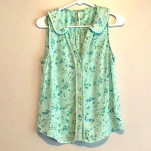 LC Lauren Conrad floral button down top size S